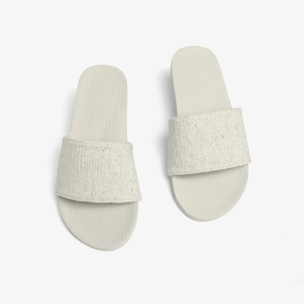 Indosole Men's Pable Slide – Sea Salt/Neutral – Size 10/11